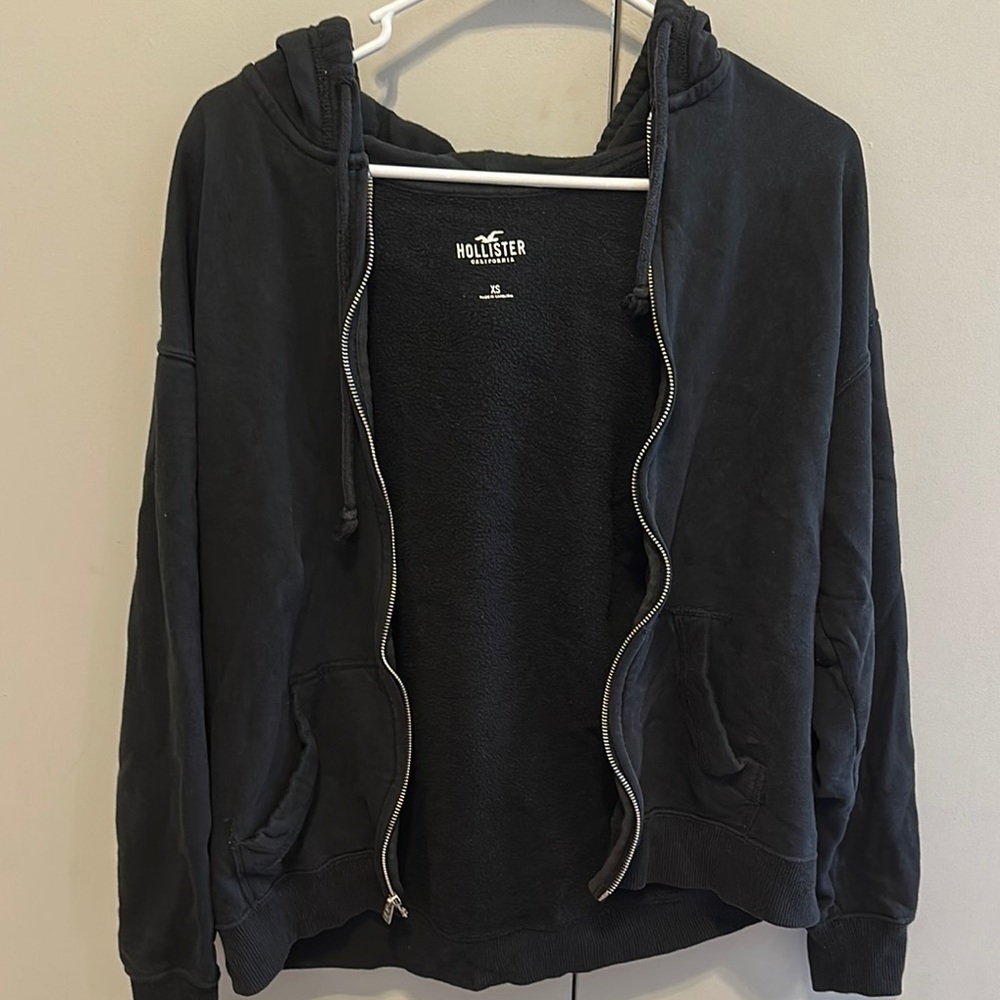 Hollister Black Zip-Up Hoodie